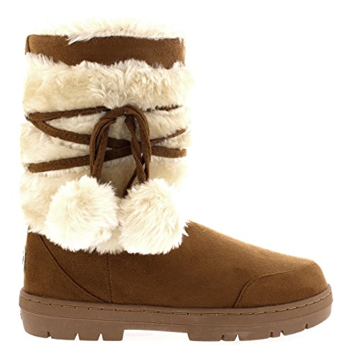 Femmes Pom Pom Courte Hiver Fourrure Doublée Chaleureux Chaussure Botte - LTA38 - AEA0316 Femmes Pom Pom Courte Hiver Fourrure Doublée Chaleureux Chaussure Botte - LTA38 - AEA0316