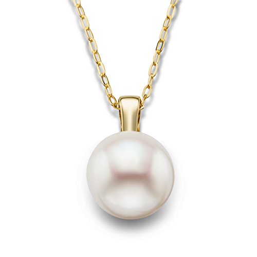 Miore - Collier avec pendentif - Or Jaune 9 carats 1.35 gr - Perle d'eau douce - MA9025N