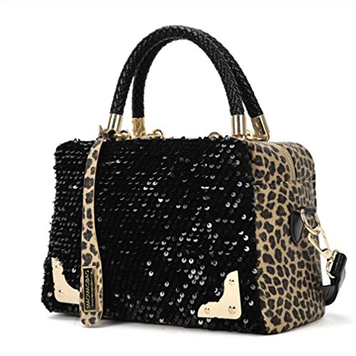 Sac A Main, Koly Femmes Sequin Leopard Messenger Croix Sac à Main