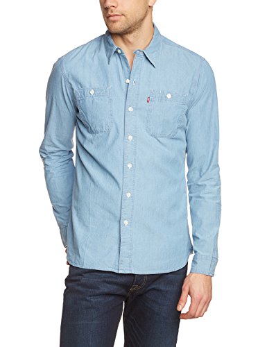 Levi's Homme Stock Workshirt Chemise Casual, Bleu (Light Indigo), Medium