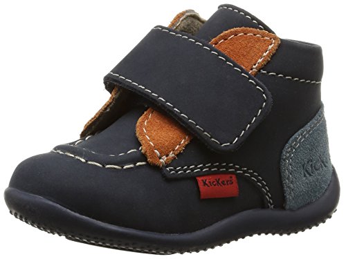 Kickers Bono, Chaussures Bébé marche mixte bébé, Bleu (Marine/Orange/Bleu), 22 EU