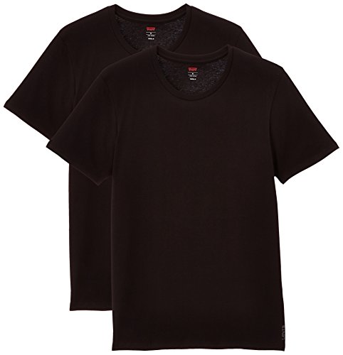 Levi's - T-shirt - Uni - Lot de 2 - Homme - Noir (Jet Black) - Taille : L Levi's - T-shirt - Uni - Lot de 2 - Homme - Noir (Jet Black) - Taille : L