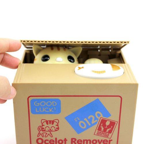 HuaYang Design cute animal volent l'argent boîte tirelire économiser monnaie(chat)