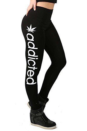 Oops Outlet - Femme Leggings Extensible Coupe moulante Imprimé 'Addicted I Love Training' Longueur Complète Grandes Tailles - Grande taille (48/50 EU), Addicted Noir Blanc Oops Outlet - Femme Leggings Extensible Coupe moulante Imprimé 'Addicted I Love Training' Longueur Complète Grandes Tailles - Grande taille (48/50 EU), Addicted Noir Blanc