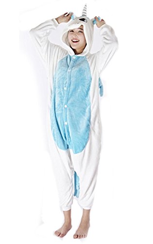 LATH.PIN Adulte Unisexe Costume Cosplay Combinaison Pyjama Onesie Fleece Halloween Costume (M, Bleu-licorne) LATH.PIN Adulte Unisexe Costume Cosplay Combinaison Pyjama Onesie Fleece Halloween Costume (M, Bleu-licorne)