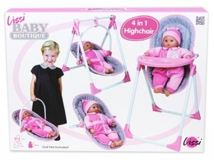 Lissi dolls - 61100 - chaise haute 4 en 1 pour poupée jusqu'à 40 cm (non incluse)