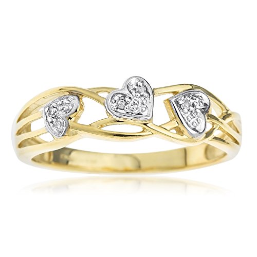 Bague Femme - Or jaune (9 carats) 2.44 Gr - Diamant - T 60.5 Bague Femme - Or jaune (9 carats) 2.44 Gr - Diamant - T 60.5