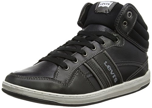 Levi's Pinole Mid, Sneakers Hautes homme, Noir (159 Regular Black), 44 EU (10 UK)