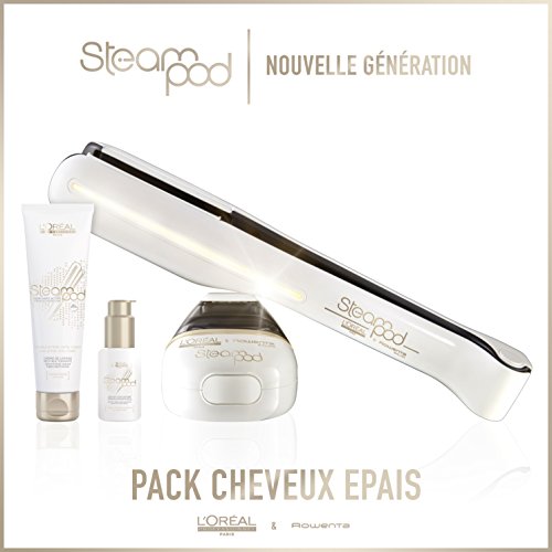 L'oreal - Pack Steampod 2.0 - fer à lisser vapeur nouvelle génération + Sérum + Lait creme de lissage cheveux épais L'oreal - Pack Steampod 2.0 - fer à lisser vapeur nouvelle génération + Sérum + Lait creme de lissage cheveux épais