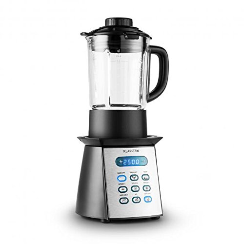 Klarstein Soup Chef - Mixeur / Blender chauffant sur pied pour smoothies, soupes, jus, milk-shakes... (900W, 8 programmes, chauffe jusqu'à 100°) - acier Klarstein Soup Chef - Mixeur / Blender chauffant sur pied pour smoothies, soupes, jus, milk-shakes... (900W, 8 programmes, chauffe jusqu'à 100°) - acier