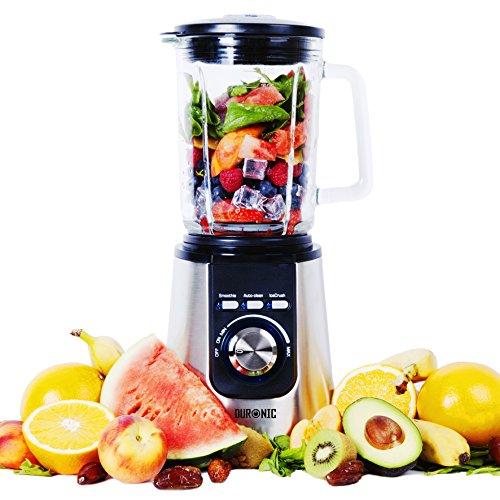 Duronic BL1200 SS Inox - Mixeur blender de 1,8 litre, moteur de 1200w avec deux vitesses, fonction auto nettoyage et pulse
