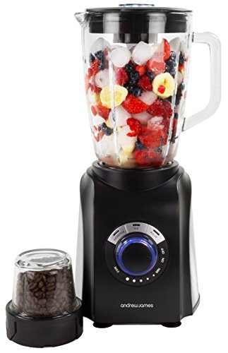 Andrew James - Blender Mixeur Deluxe En Noir - Bol En Verre De 1,5L - Avec Broyeur De Fonctions Glace Et Smoothie - 2 Ans Garantie Andrew James - Blender Mixeur Deluxe En Noir - Bol En Verre De 1,5L - Avec Broyeur De Fonctions Glace Et Smoothie - 2 Ans Garantie