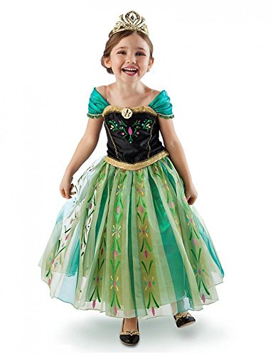 Robe Princesse Reine des Neiges Frozen - Costume Enfant Fille - Princesse Anna - Déguisement Haute Qualité - Vert 122-128 (Taille fabricants: 130cm) Robe Princesse Reine des Neiges Frozen - Costume Enfant Fille - Princesse Anna - Déguisement Haute Qualité - Vert 122-128 (Taille fabricants: 130cm)