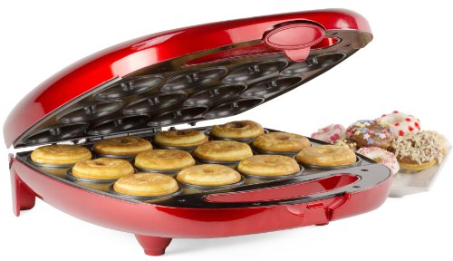 Andrew James - Appareil À Donuts Grand De 12 Trous En Rouge Magnifique - 2 Ans Garantie