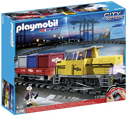 Playmobil - 5258 - Jeu de Construction - Train Porte-Conteneurs Radio-Commandé
