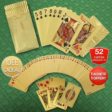 Jeu 52 Cartes Plaquées Or 24 Carats