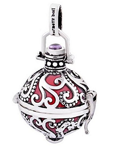Pendentif Bijou Argent de Grossesse Bola Arabesque Rouge. Livraison avec suivi.