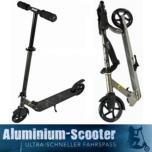 Scooter Tatoo ALU Bigwheel-Trotinette , Portant avec billes de précision ABEC 7, un Plateau (pose-pied) de 54cm ** une capacité de charge de 100 kg **