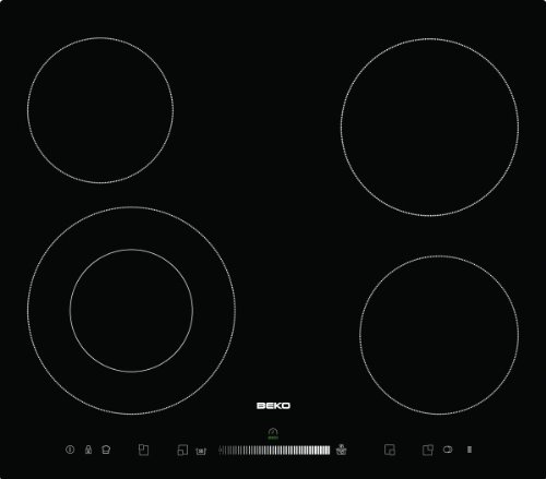 Beko - HIC 64502 T - Table de cuisson Vitroc&eacute;ramique - Noir