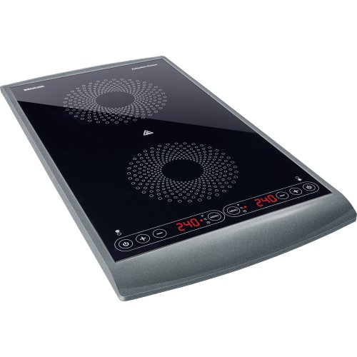 Sencor SCP 5404GY Plaque de cuisson &agrave; induction double zone - 2900W - diam&egrave;tres de 145 et 167 mm -  Contr&ocirc;le de la temp&eacute;rature entre 60 et 240&deg;C par &eacute;tape de 20&deg;C