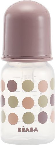 Beaba Biberon Thème Pois Poudré Rose, 140 ml