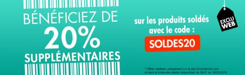 20% de Réduction Supplémentaire sur les Soldes BRICOMARCHE 20% de Réduction Supplémentaire sur les Soldes BRICOMARCHE