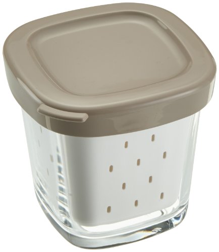 Seb XF100001 Delices Box Coffret de 6 Pots Yaourt Verre Couvercle Gris avec Égouttoir