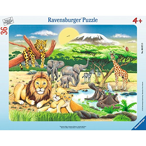 Ravensburger - 06071 - Puzzle Enfant avec Cadre - Animaux D'afrique - 36 Pièces