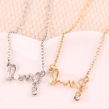 PRIX MINI symbole de l'amour alliage collier pendentif perle de cristal des femmes PRIX MINI symbole de l'amour alliage collier pendentif perle de cristal des femmes
