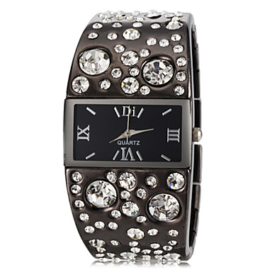 PETIT PRIX Des femmes de diamant de luxe décor de bande en acier bracelet de quartz (couleurs assorties) PETIT PRIX Des femmes de diamant de luxe décor de bande en acier bracelet de quartz (couleurs assorties)