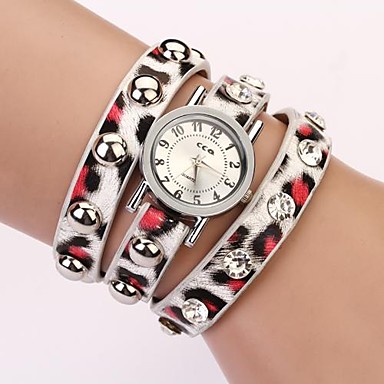 PETIT PRIX nouvelles montres-bracelets en cuir de style bande léopard bracelet d'impression punk des femmes s'habillent montre c&;d-85 PETIT PRIX nouvelles montres-bracelets en cuir de style bande léopard bracelet d'impression punk des femmes s'habillent montre c&;d-85