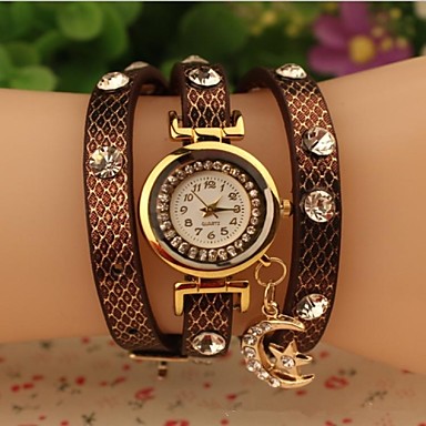 PETIT PRIX le cuir de mode des femmes enchaîné montre à quartz japonais (couleurs assorties) PETIT PRIX le cuir de mode des femmes enchaîné montre à quartz japonais (couleurs assorties)