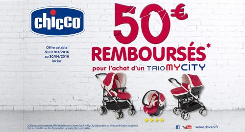 50&euro; Remboursés pour l'achat d'un Trio Chicco My City