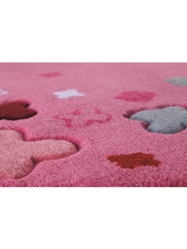 Esprit Tapis Enfants / pour chambre d'enfants Bloom Field pas cher Rose ø 100 cm rond / Label de qualité: Label de qualité Oeko-Tex Standard 100 / Composition exacte: 100% Acrylique / Hauteur: de 6 à 10 mm / Motifs: Fleurs / Fabrication:Tufté à la ma