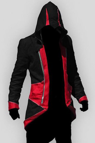 Veste à capuche Color Block Splicing Assassin Creed manches longues Cosplay Hommes