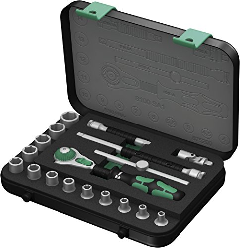 Wera 8100 SA 1 05003532001 Jeu cliquet Zyklop Speed à emmanchement 1/4" système métrique 18 pièces Wera 8100 SA 1 05003532001 Jeu cliquet Zyklop Speed à emmanchement 1/4" système métrique 18 pièces