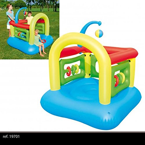 chateau aire de jeu gonflable pour enfant 142X142X165 1 BALLON + 6 CERCEAUX