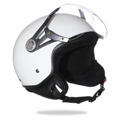 Casque Demi Jet Blanc Brillant