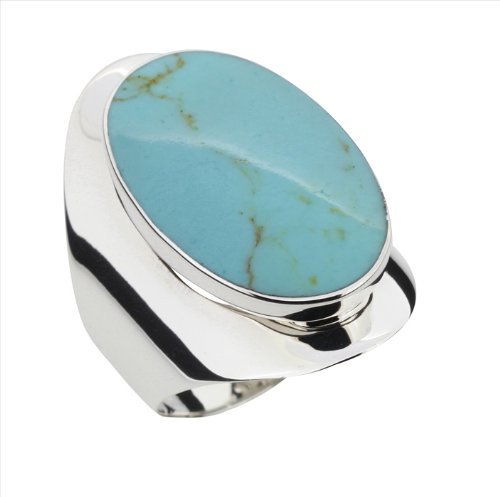 Bague en howlite vert turquoise et argent 925 Bague en howlite vert turquoise et argent 925