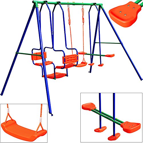 Grande balançoire XXL 5 enfants - chaise et bascule - balançoire réglable en hauteur Grande balançoire XXL 5 enfants - chaise et bascule - balançoire réglable en hauteur