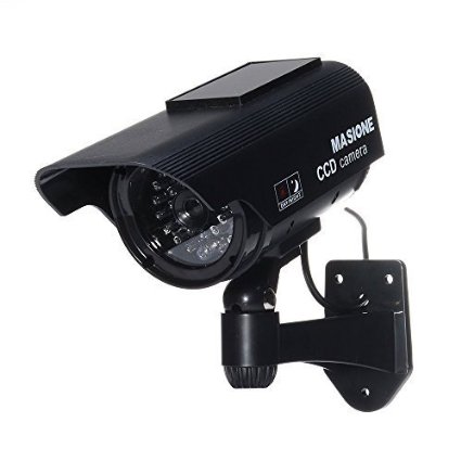 Masione® Caméra factice de sécurité - A Toute épreuve - Night Vision Look - Energie solaire (Noir) Masione® Caméra factice de sécurité - A Toute épreuve - Night Vision Look - Energie solaire (Noir)