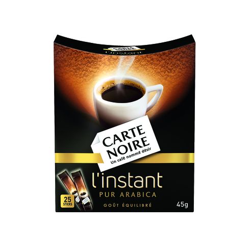 Café Carte Noire pur Arabica soluble stick - Boîte de 25
