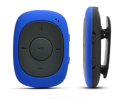AGPtek ® Badge G02 Lecteur MP3 8Go Portable avec Pince, joueur avec Radio FM supportant les formats MP3, WMA WAV (Bleu)