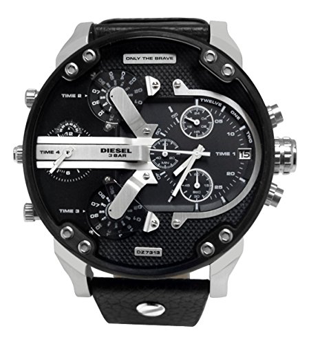 Diesel - DZ7313 - Montre Homme - Quartz Chronographe - Bracelet Cuir Noir