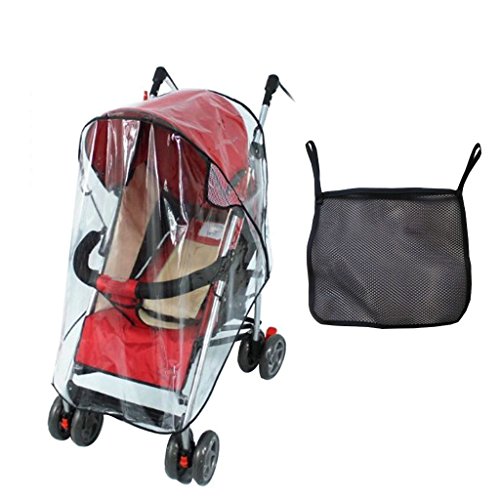 Habillage Imperméable avec Filet Universel Protection Pluie et Vent pour Poussette Habillage Imperméable avec Filet Universel Protection Pluie et Vent pour Poussette