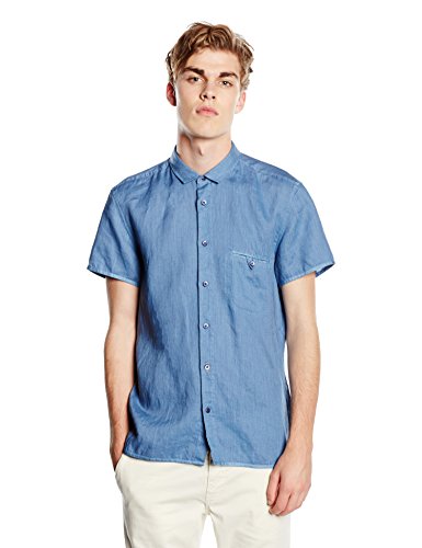 BOSS Orange EsushiE - Chemise Casual - coupe droite - Manches Courtes - Homme - Bleu (light/pastel Blue 456) - X-Large (Taille fabricant: X-Large)