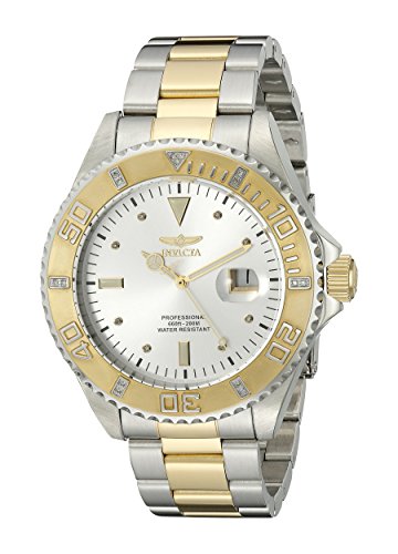 Invicta - 15285 - Pro Diver - Montre Homme - Quartz Analogique - Cadran Argent - Bracelet Acier plaqué Doré