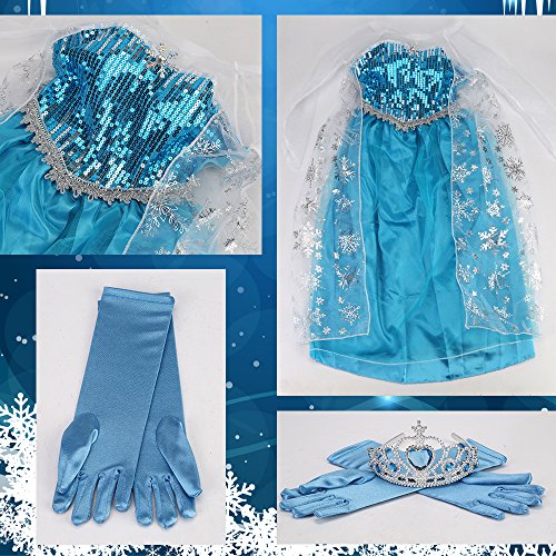 Déguisement Enfant Costume Robe Elsa La Reine des Neiges - Y01001-02-L Déguisement Enfant Costume Robe Elsa La Reine des Neiges - Y01001-02-L