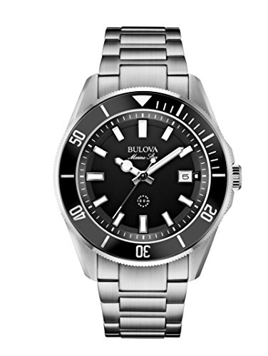Bulova - 98B203 - Marine Star - Montre Homme - Quartz Analogique - Cadran Noir - Bracelet Acier Noir