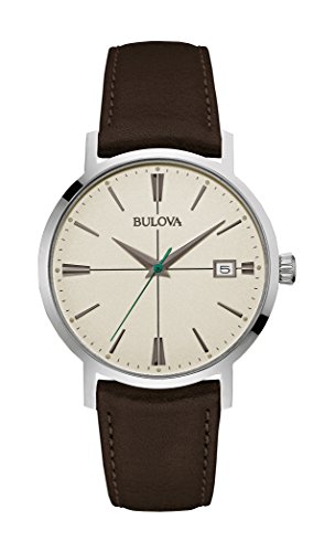 Bulova - 96B242 - Aerojet - Montre Homme - Quartz Analogique - Cadran Blanc - Bracelet Cuir Marron